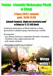 Plakat Polsko-Irlandzki Piknik Sitna
